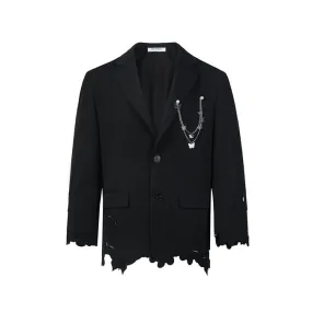 Black Silhouette Butterfly Chain Suit for March 13 - Fashionable and Elegant