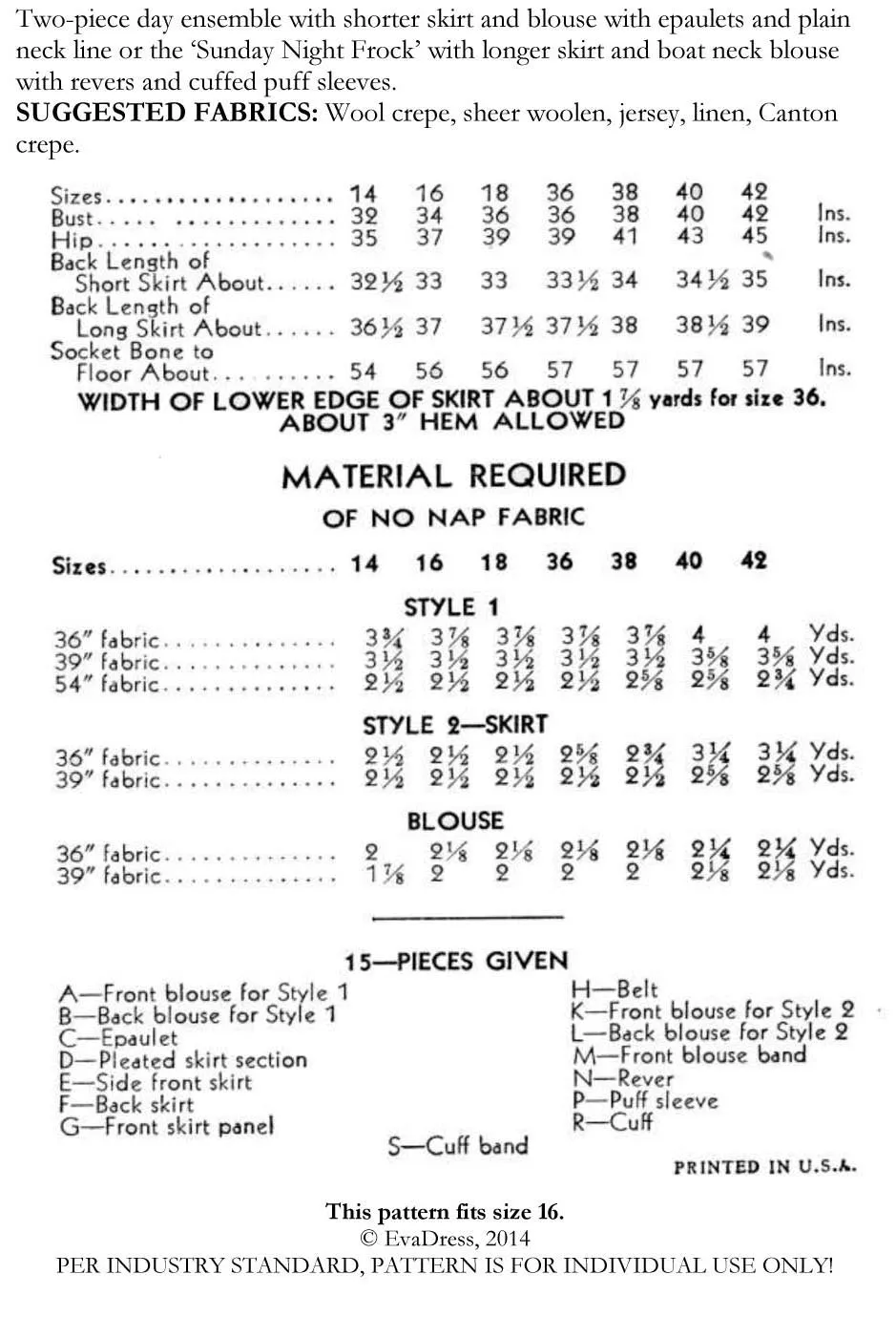 1934 Dinner or Street Dress D30-1379