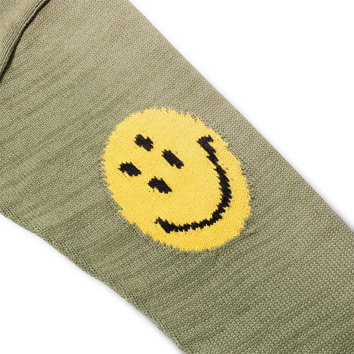 5G COTTON KNIT SMILIE PATCH CREW SWEATER