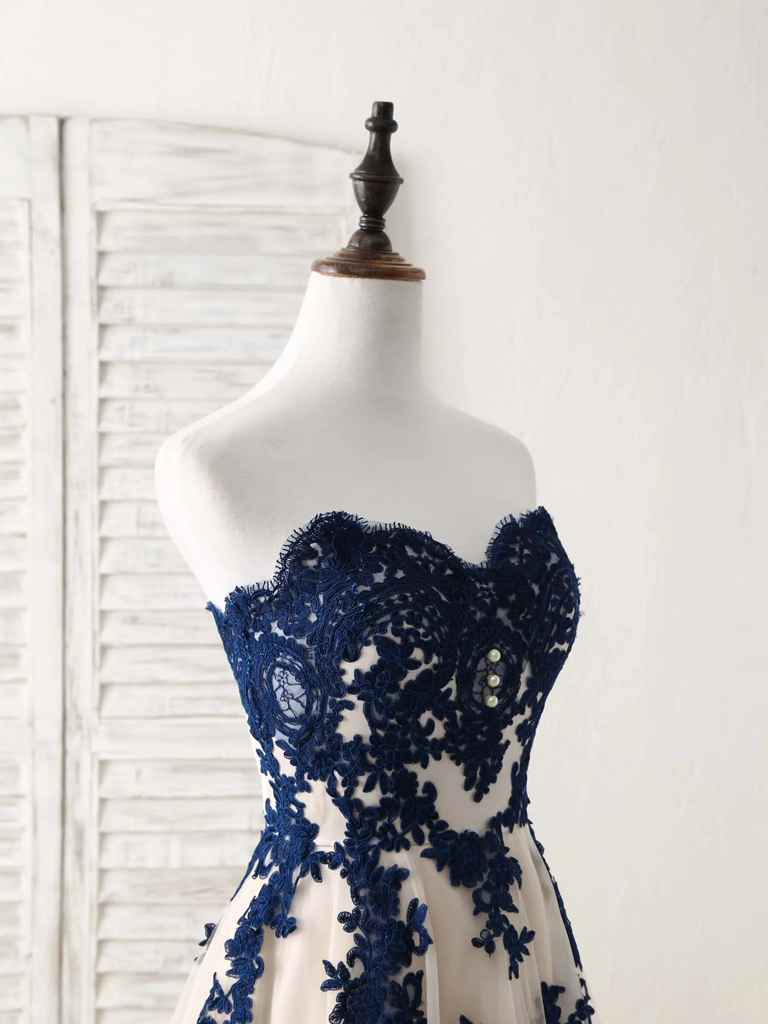 A-Line Sweetheart Tulle Lace Applique Long Prom Dress, Bridesmaid Dress