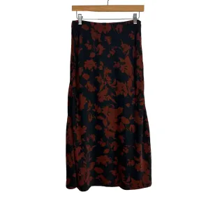 Abercrombie & Fitch Black and Brown Floral Satin Skirt NWT- Size S (sold out online, we have matching top)