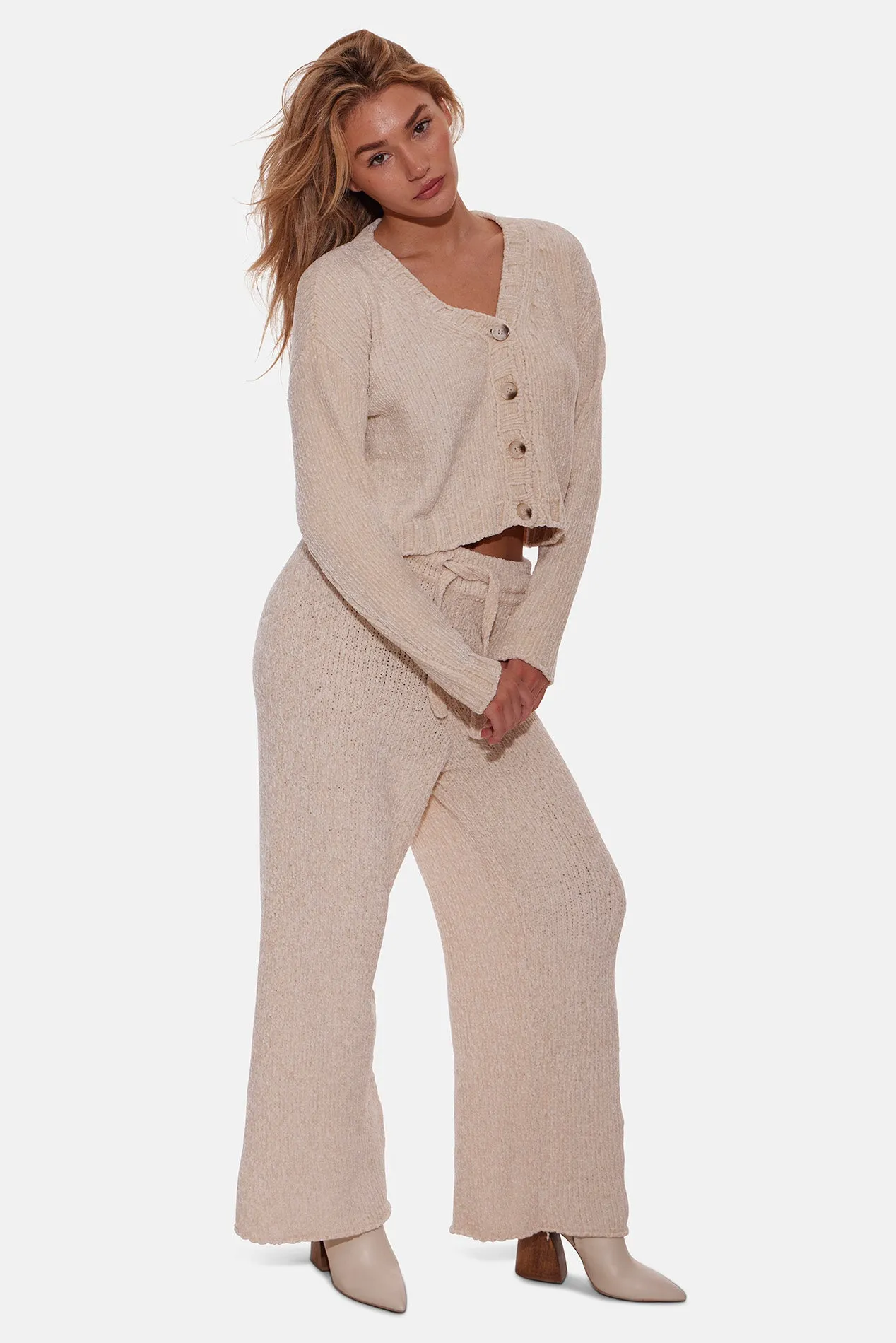 Adele Chenille Cardigan Cream