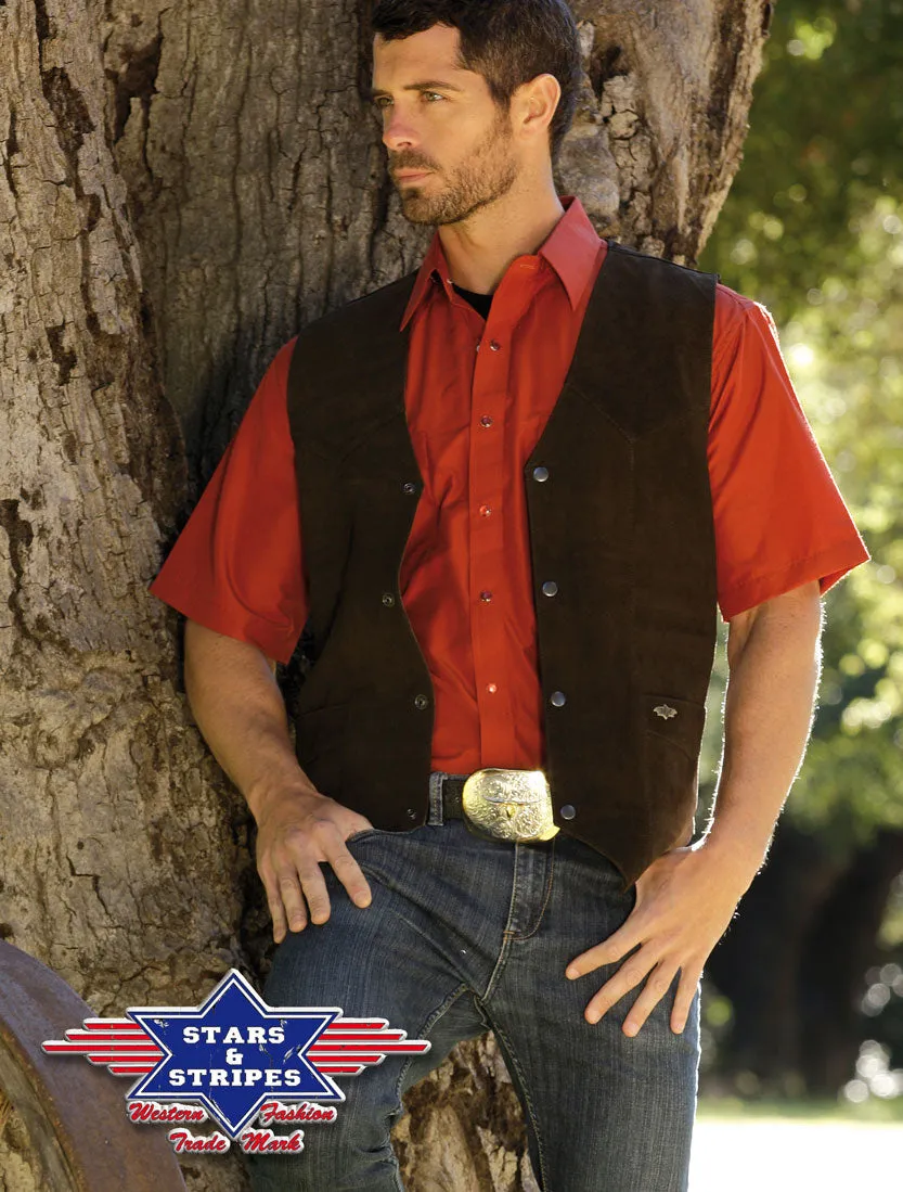 Alabama Men's Western Waistcoat Chocolate