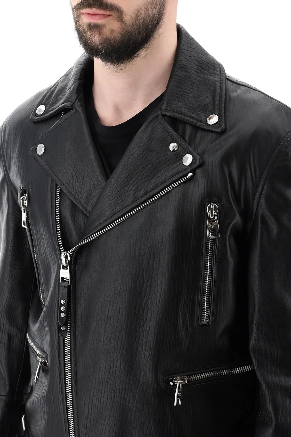 Alexander Mcqueen Leather Biker Jacket (Size - 48)