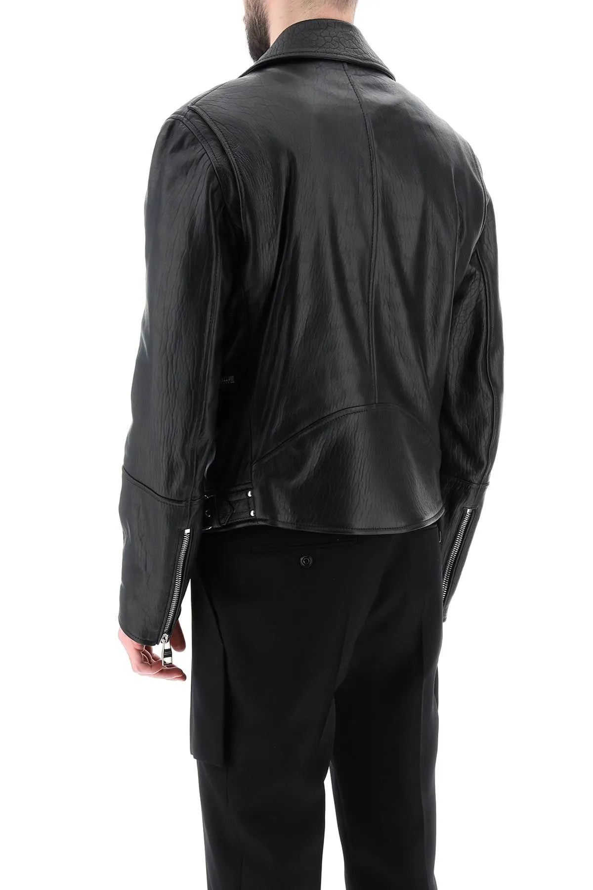 Alexander Mcqueen Leather Biker Jacket (Size - 48)