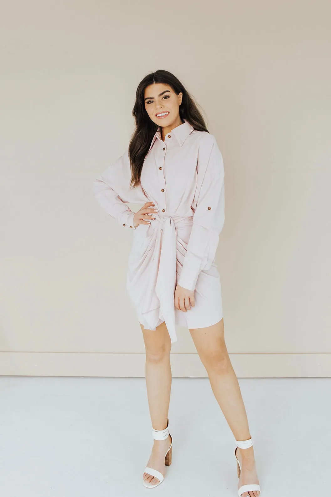 Always Remembered Button Mini Dress - FINAL SALE