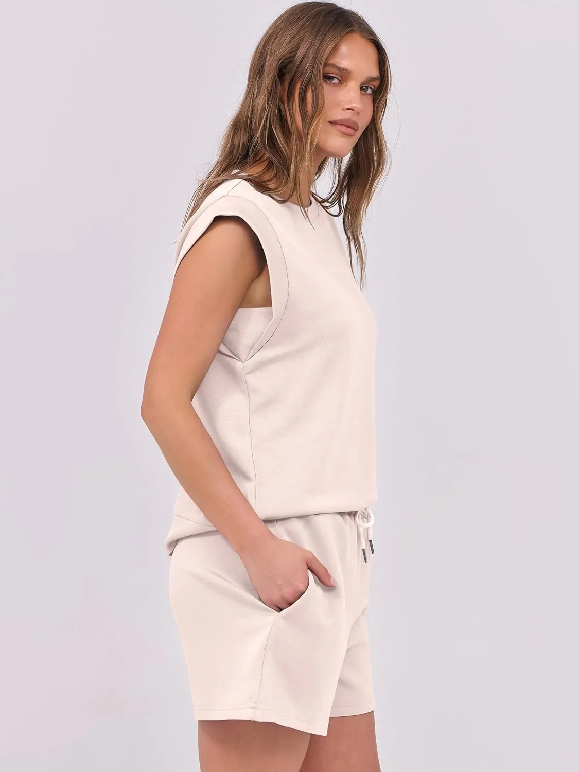ANRABESS Two Piece Sets for Women 2025 Summer Short Lounge Set Casual Beach Vacation Outfits Spring Sweatsuits Tracksuit