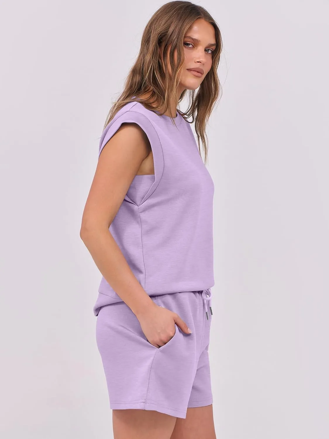 ANRABESS Two Piece Sets for Women 2025 Summer Short Lounge Set Casual Beach Vacation Outfits Spring Sweatsuits Tracksuit