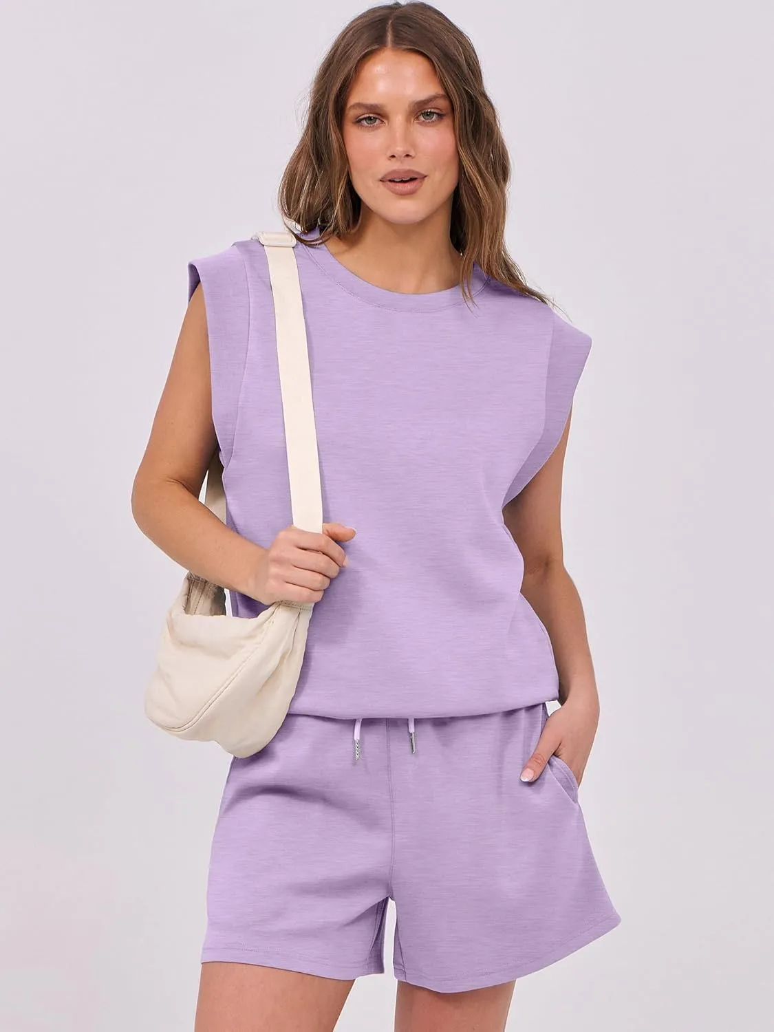 ANRABESS Two Piece Sets for Women 2025 Summer Short Lounge Set Casual Beach Vacation Outfits Spring Sweatsuits Tracksuit
