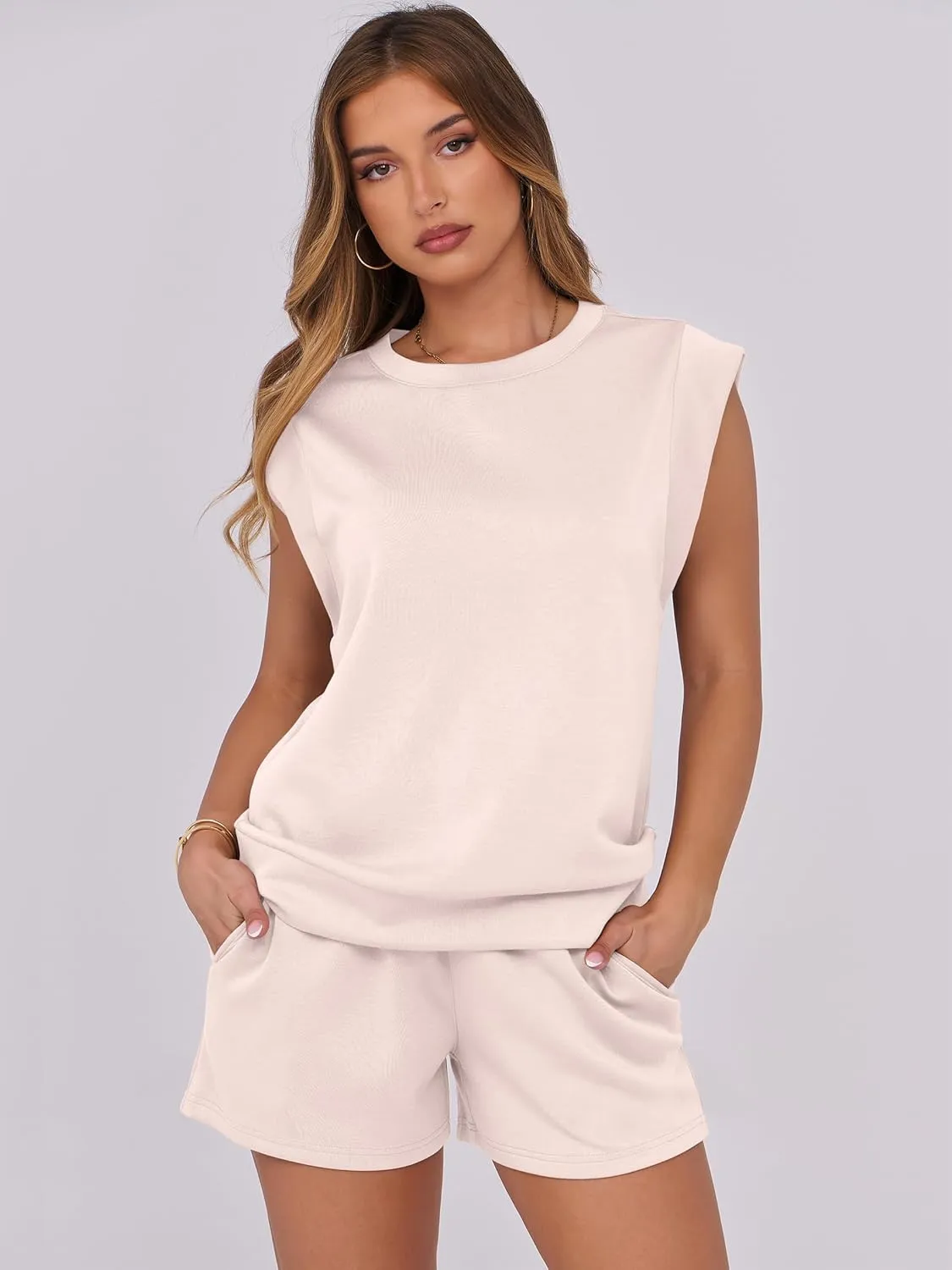 ANRABESS Two Piece Sets for Women 2025 Summer Short Lounge Set Casual Beach Vacation Outfits Spring Sweatsuits Tracksuit