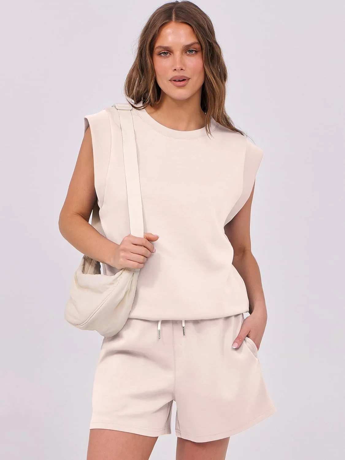 ANRABESS Two Piece Sets for Women 2025 Summer Short Lounge Set Casual Beach Vacation Outfits Spring Sweatsuits Tracksuit