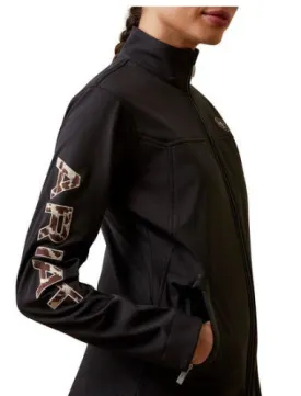 Ariat Ladies New Team Softshell Jacket- Black/Pony