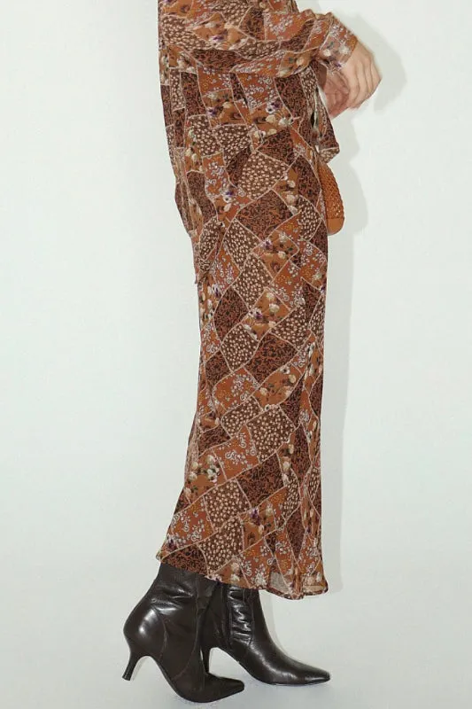 aubrey maxi skirt - brown