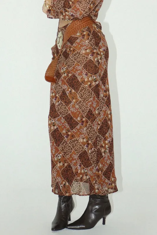 aubrey maxi skirt - brown