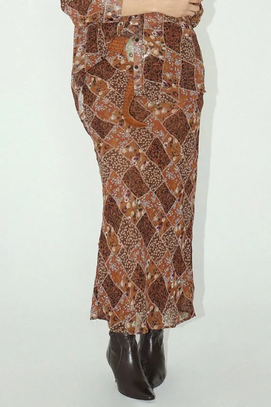 aubrey maxi skirt - brown