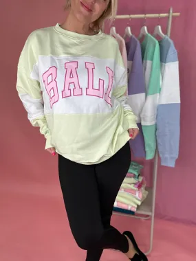 J. Robinson Lemonade Yellow Sweatshirt with Ball Design - 120721