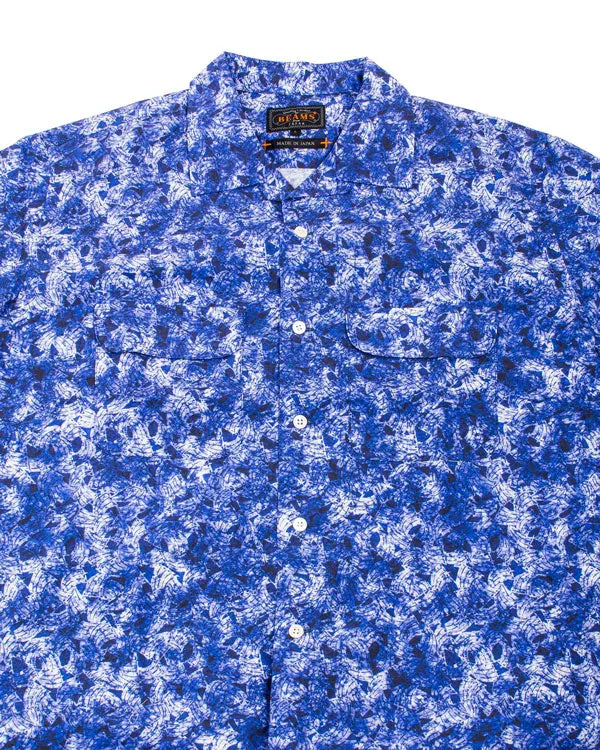 Beams Plus Open Collar Short Sleeve 'Kyoto Pattern' Print Sail Pattern