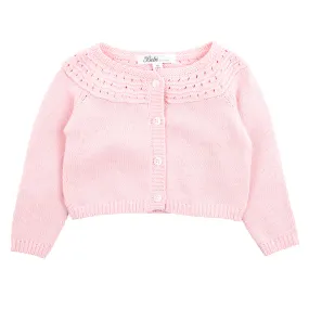 Bebe Noa Pink Cardigan With Lace (Size NB-2)