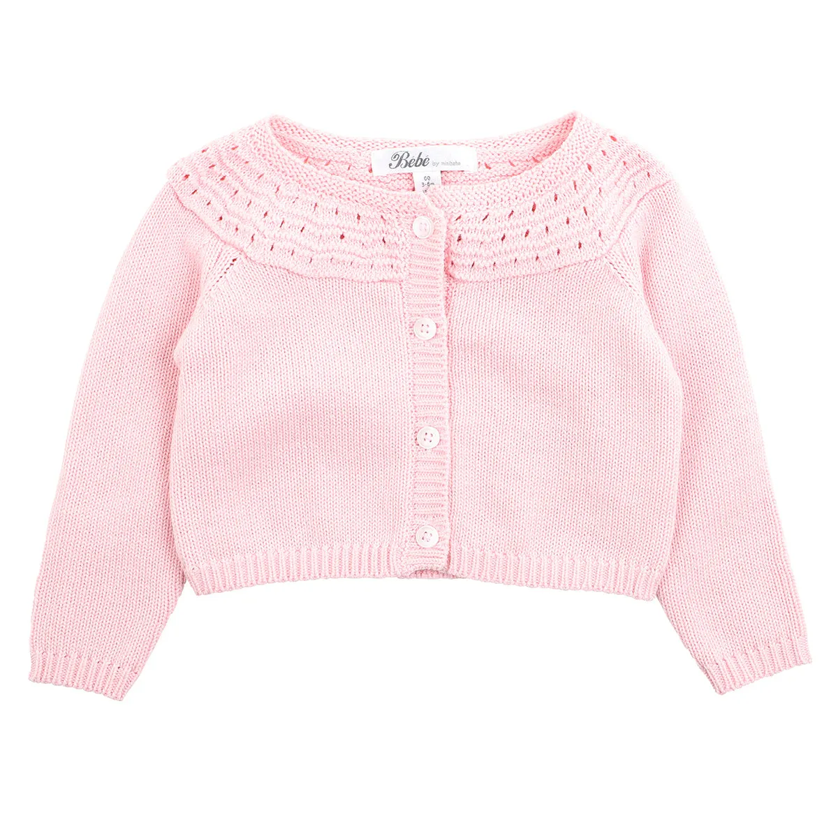 Bebe Noa Pink Cardigan With Lace (Size NB-2)