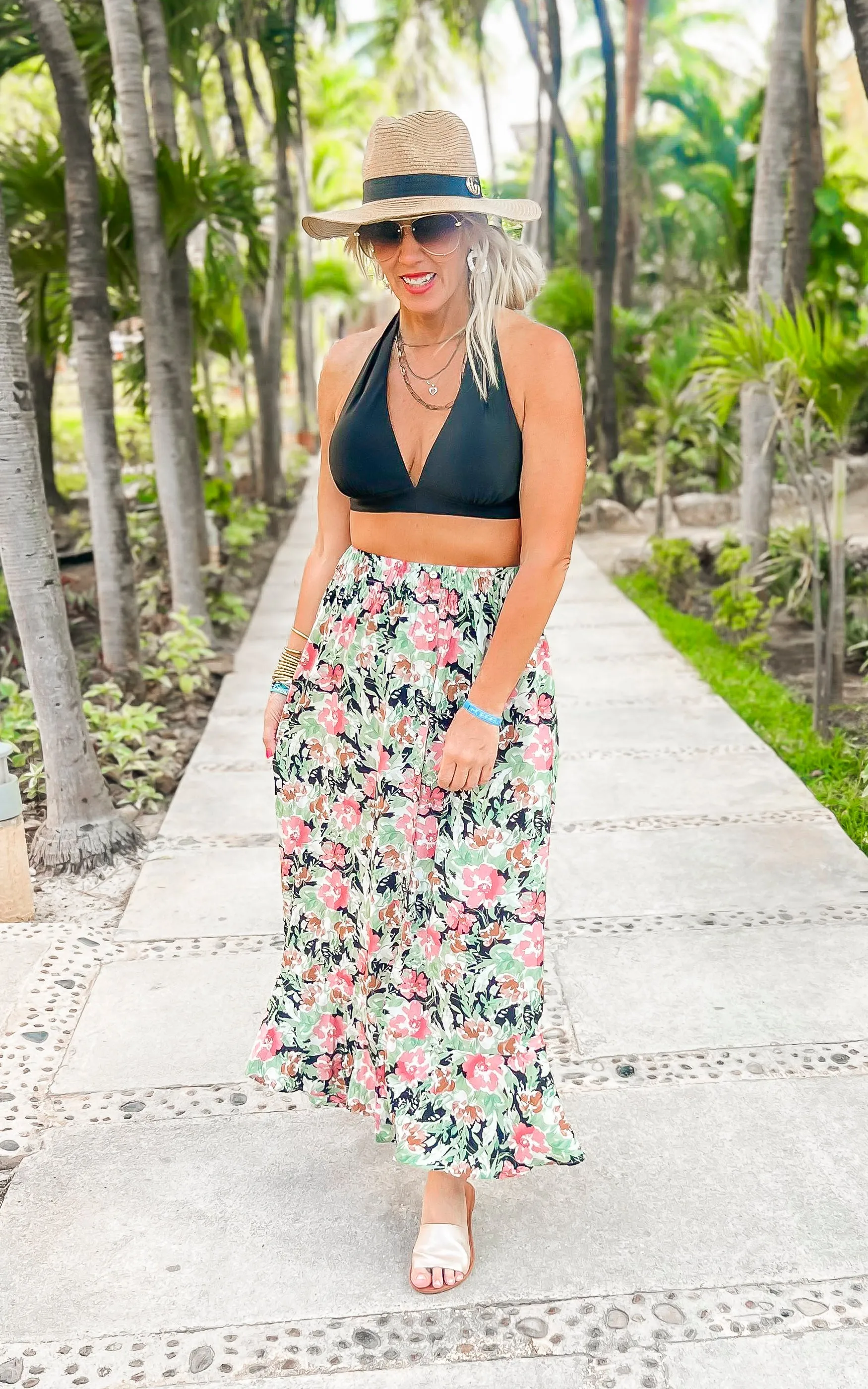 Black Floral Maxi Skirt - Final Sale