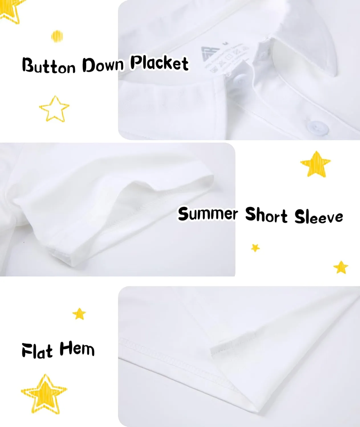 Boys Short Sleeve Pique Polo Shirt Uniform Golf T-Shirts for Kids 6-16 Years