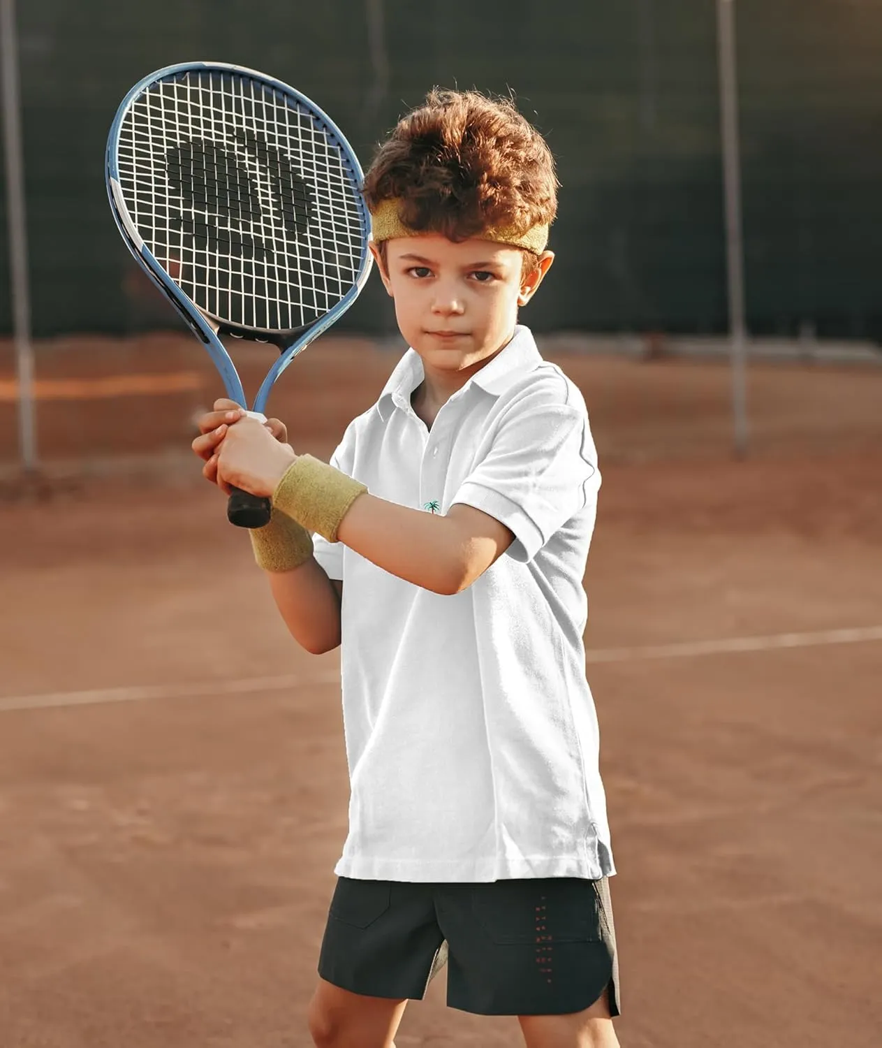 Boys Short Sleeve Pique Polo Shirt Uniform Golf T-Shirts for Kids 6-16 Years