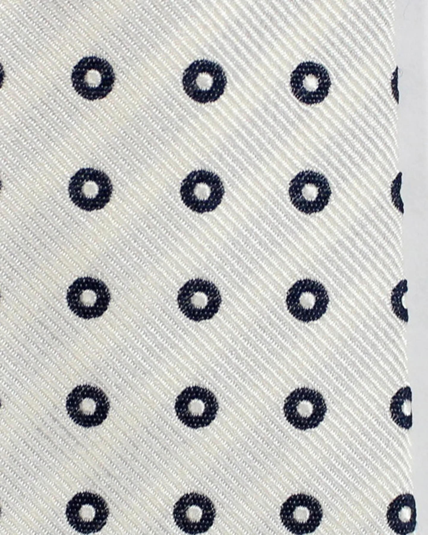 Brunello Cucinelli Tie White Navy Circles