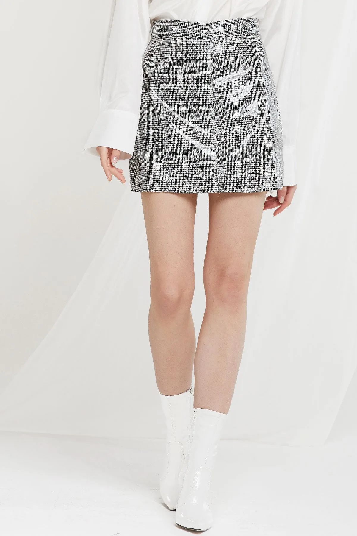 Celeste Coated Plaid Skort-2 Colors