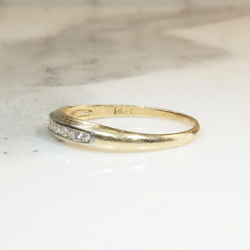 Channel Set Diamond Band in Two-Tone Gold