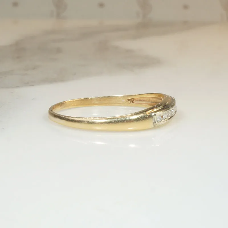 Channel Set Diamond Band in Two-Tone Gold