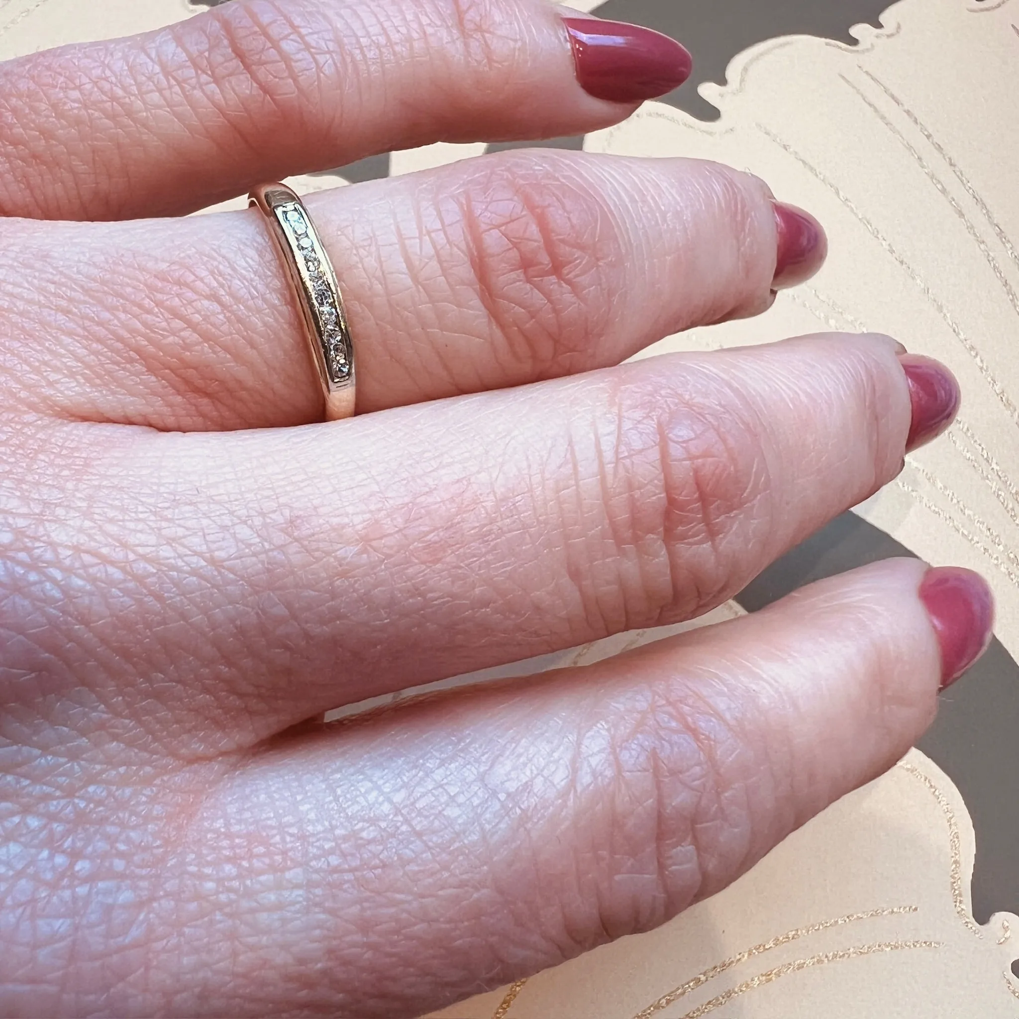 Channel Set Diamond Band in Two-Tone Gold