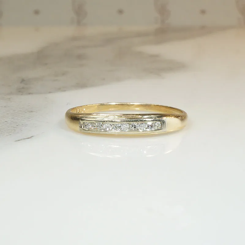Channel Set Diamond Band in Two-Tone Gold