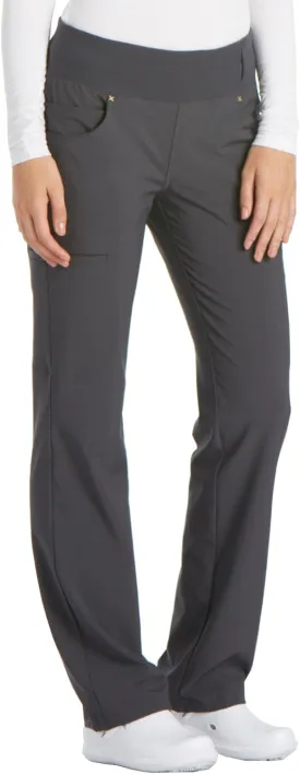 Cherokee Scrubs for Women Mid Rise Straight Leg Scrub Pants For Women Pull-on Bottoms with 6 Pockets & 360 Stretch - CK002