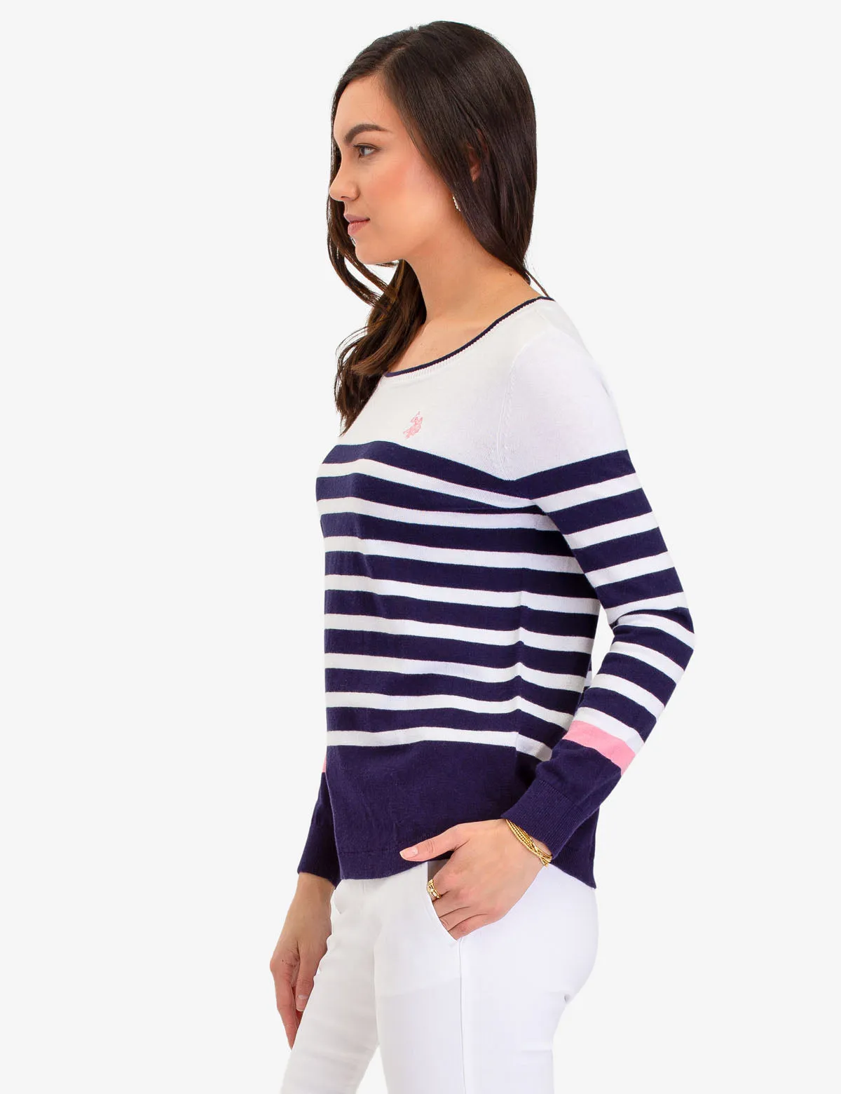 COLORBLOCK STRIPE SWEATER