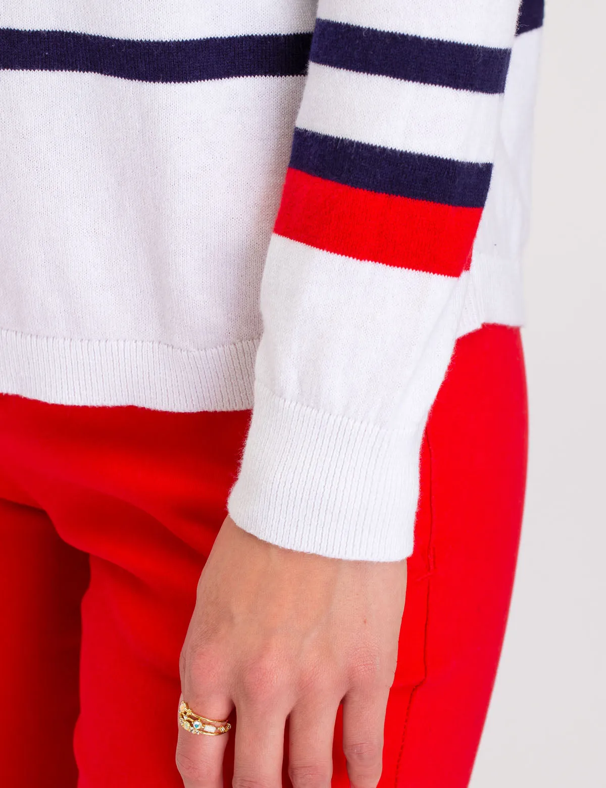 COLORBLOCK STRIPE SWEATER