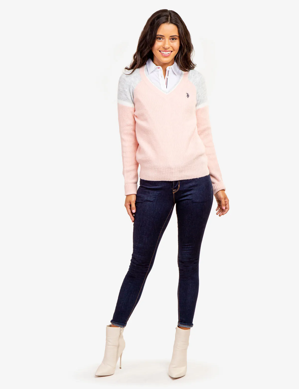 COLORBLOCK V-NECK SWEATER