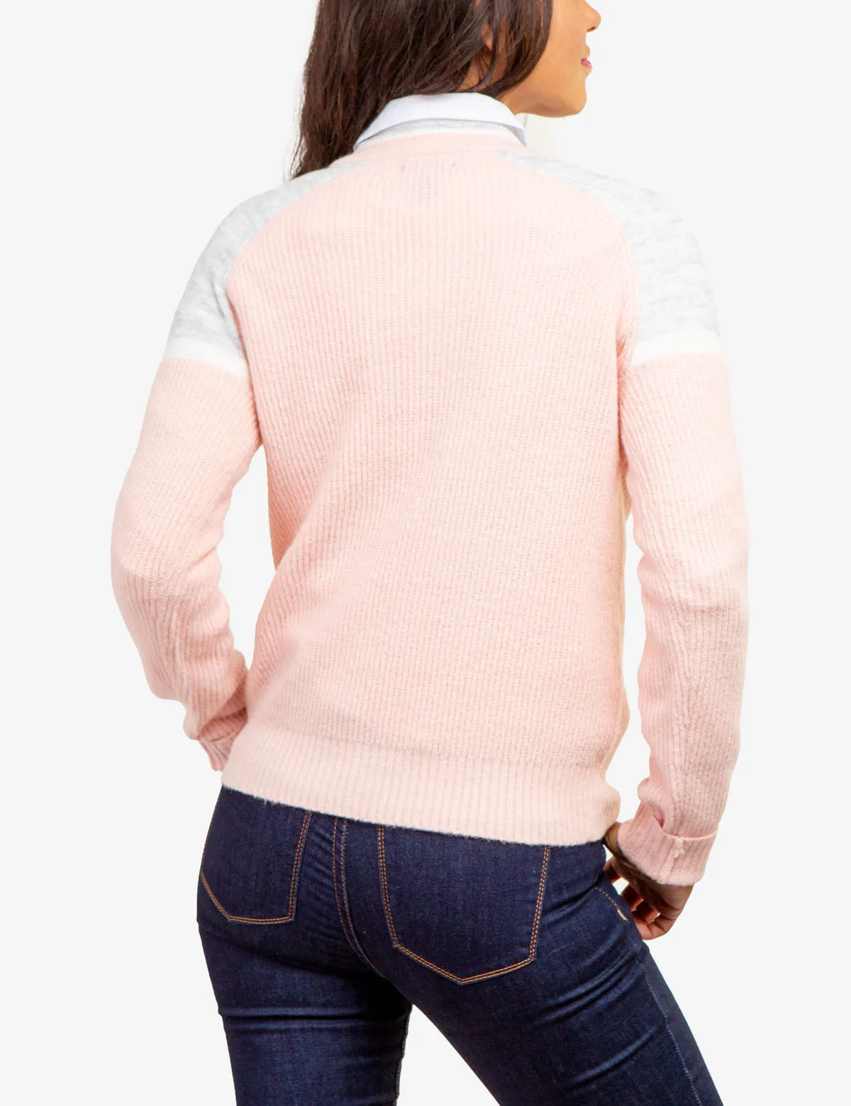 COLORBLOCK V-NECK SWEATER