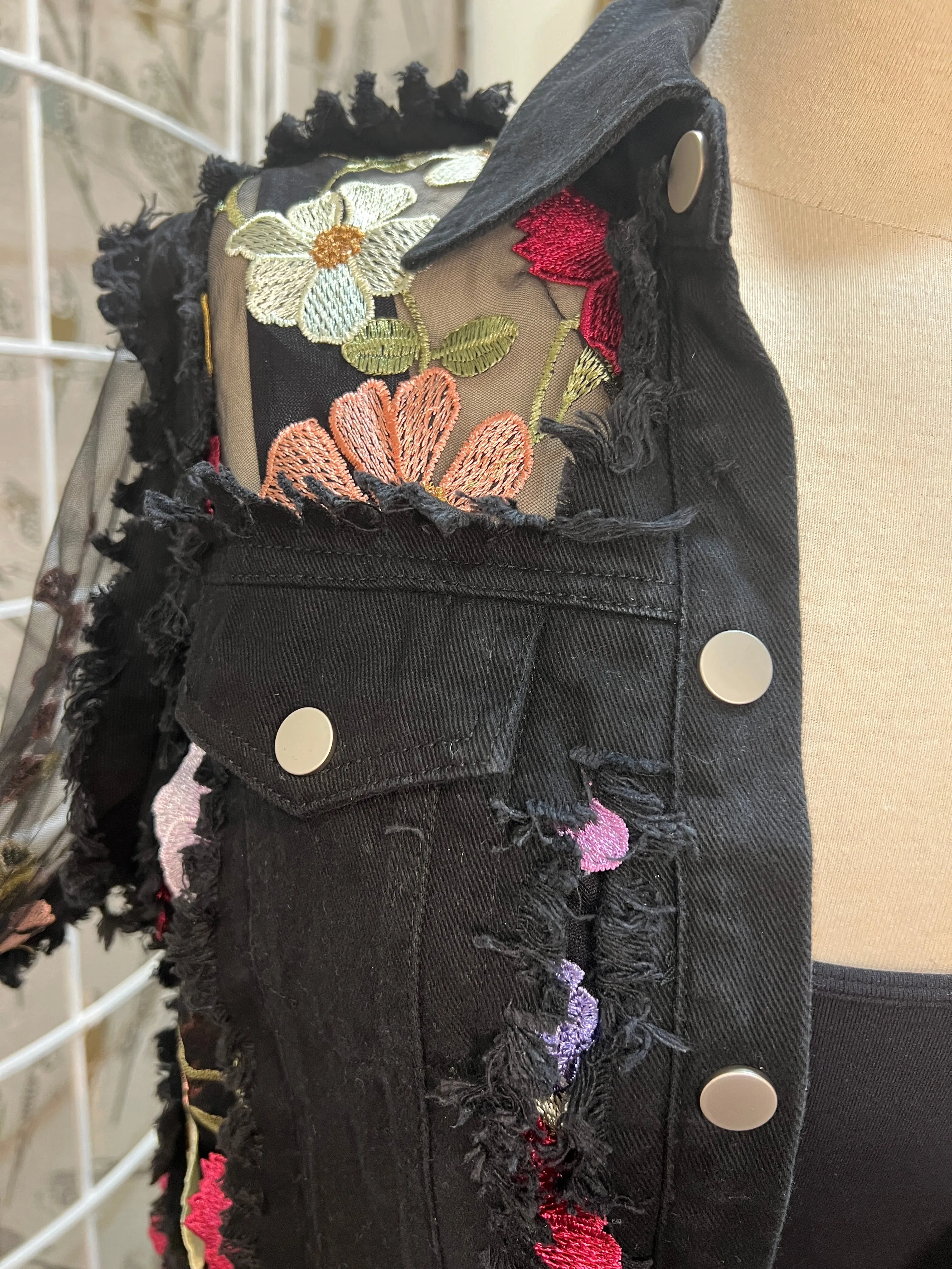Denim Flower Illusion Jacket by Adore 2406W & 2406B