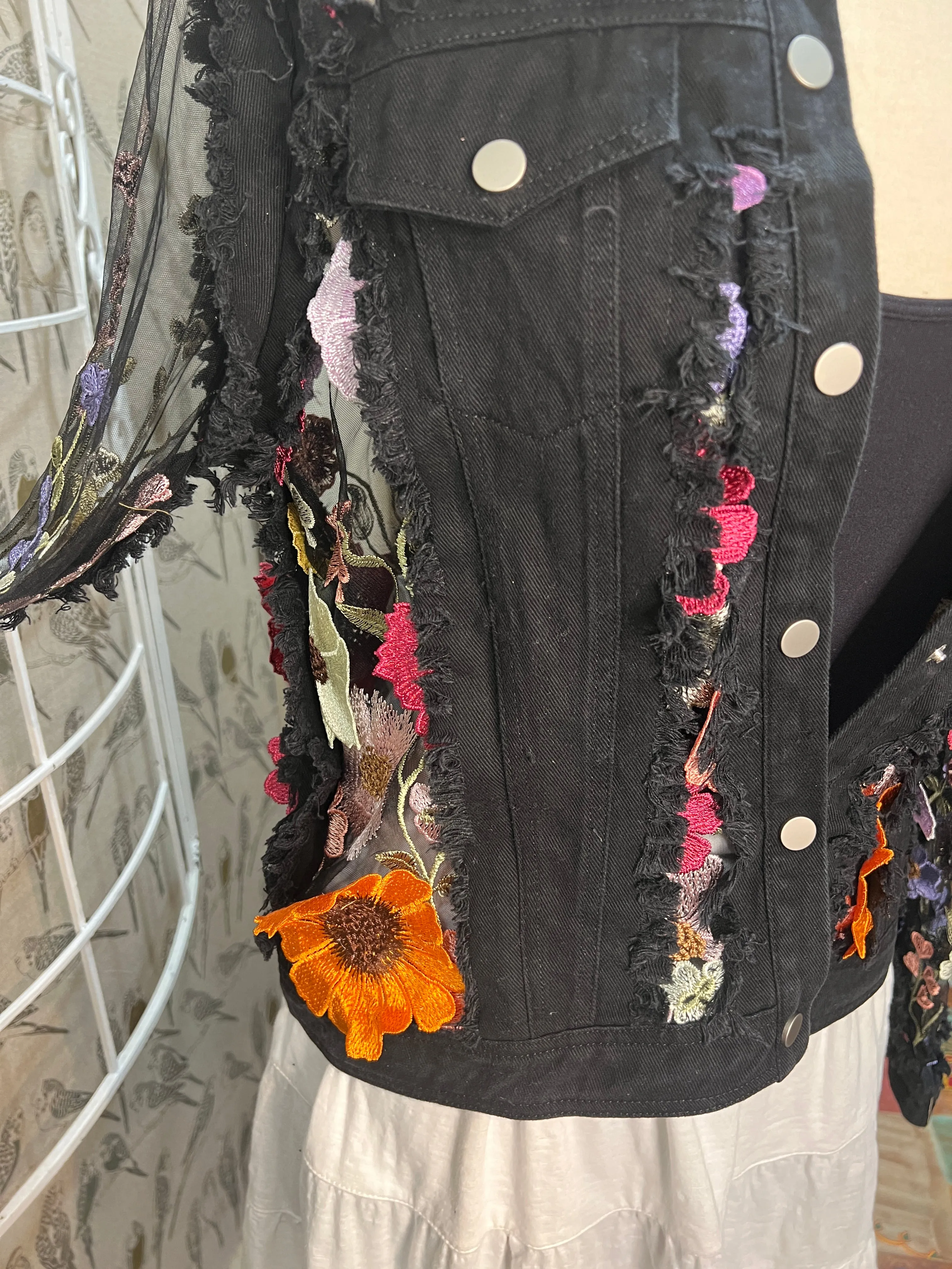 Denim Flower Illusion Jacket by Adore 2406W & 2406B