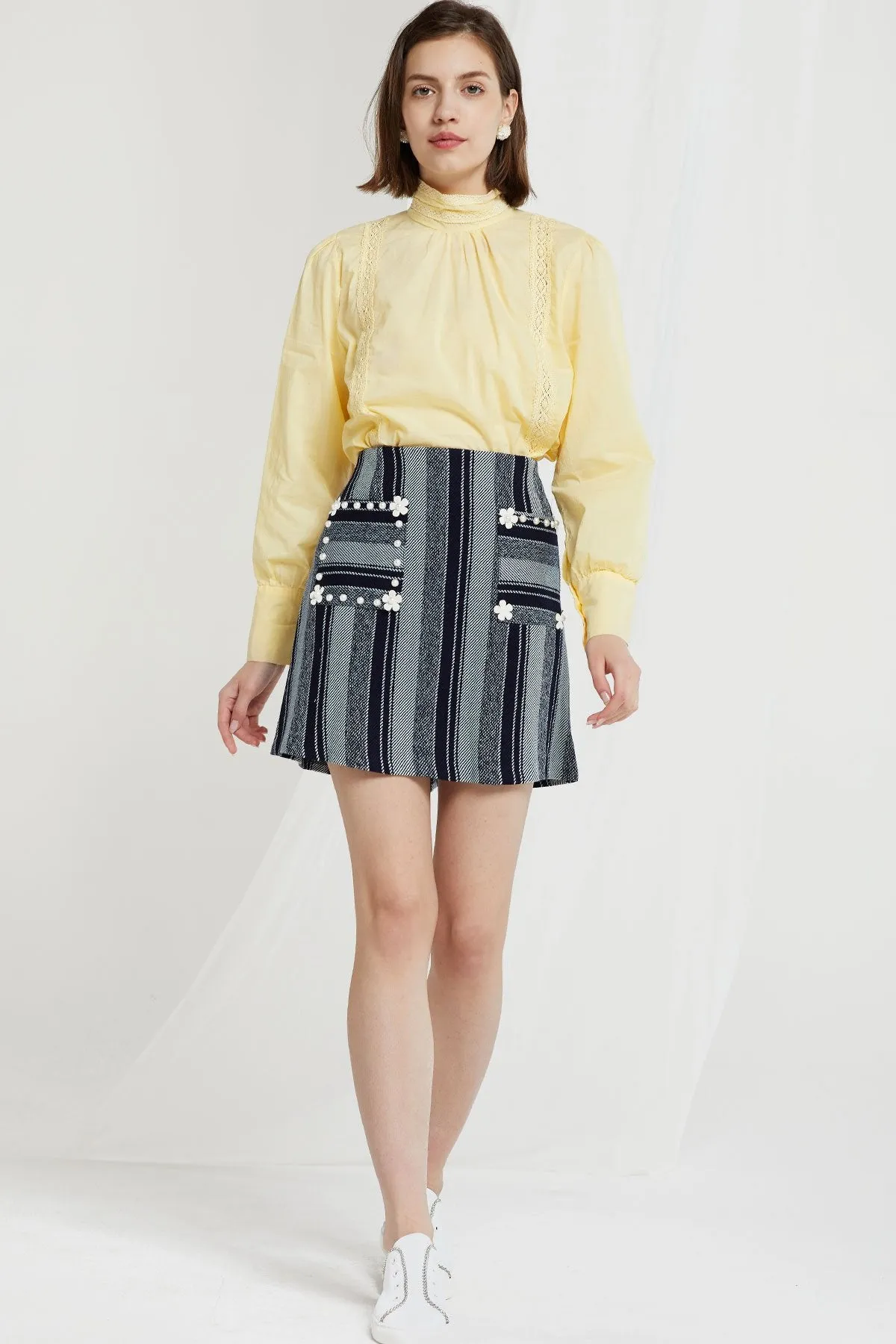 Erica Flower Embellished Skirt