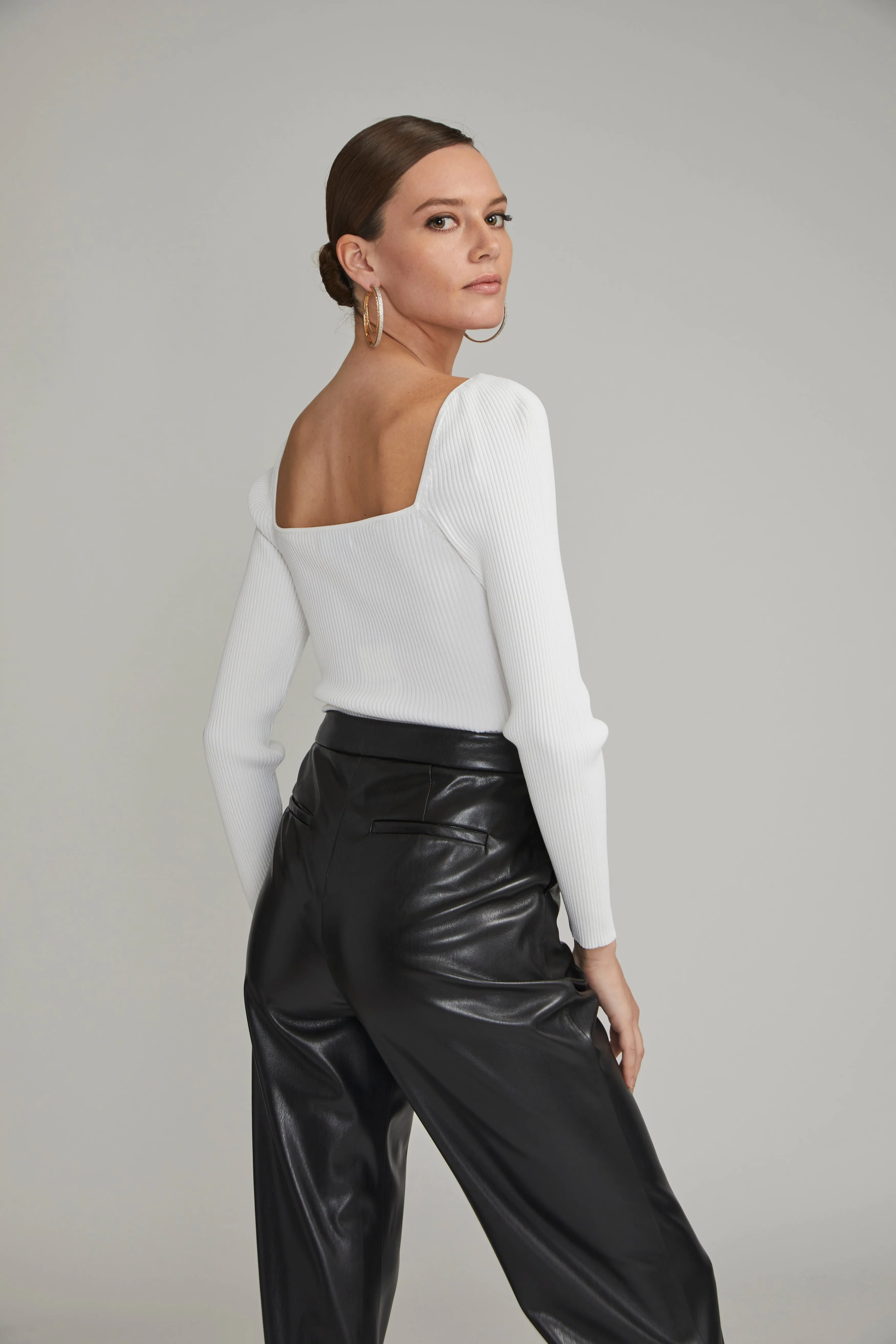 Generation Love Coralie Velvet Bow Top in White
