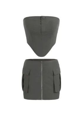 Hayes Skirt Set (Charcoal Grey)