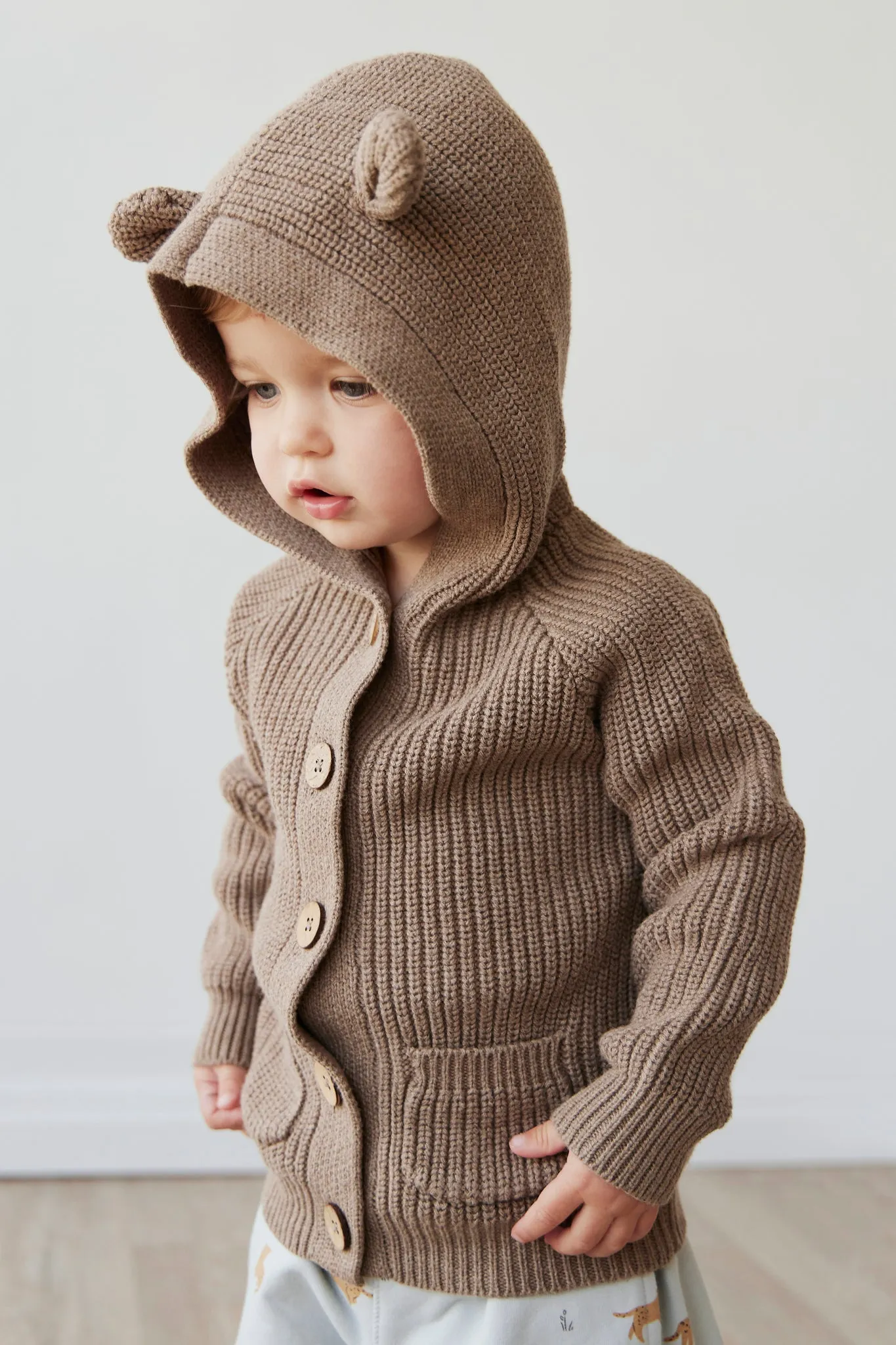 Humphrey Knitted Cardigan - Mouse Marle