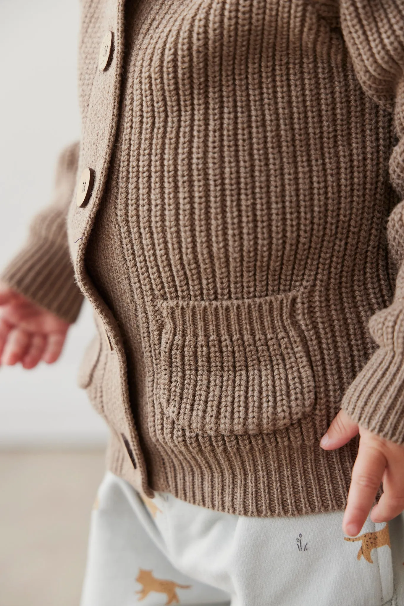 Humphrey Knitted Cardigan - Mouse Marle