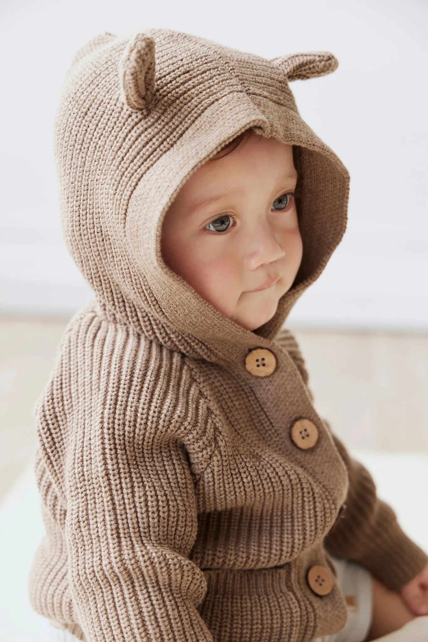 Humphrey Knitted Cardigan - Mouse Marle
