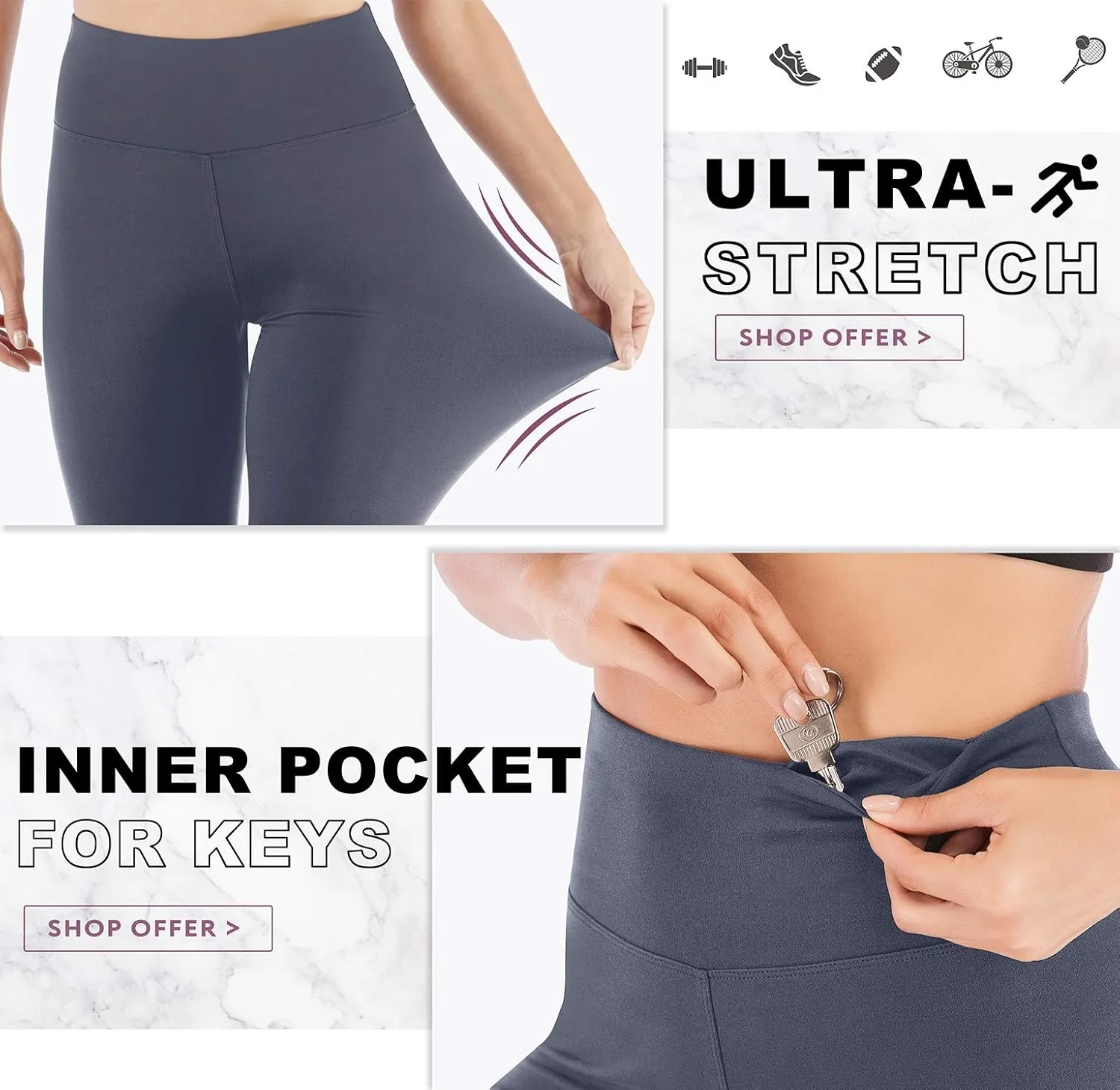 IUGA High Waisted Leggings for Women Running Workout Leggings with Inner Pocket Yoga Pants for Women