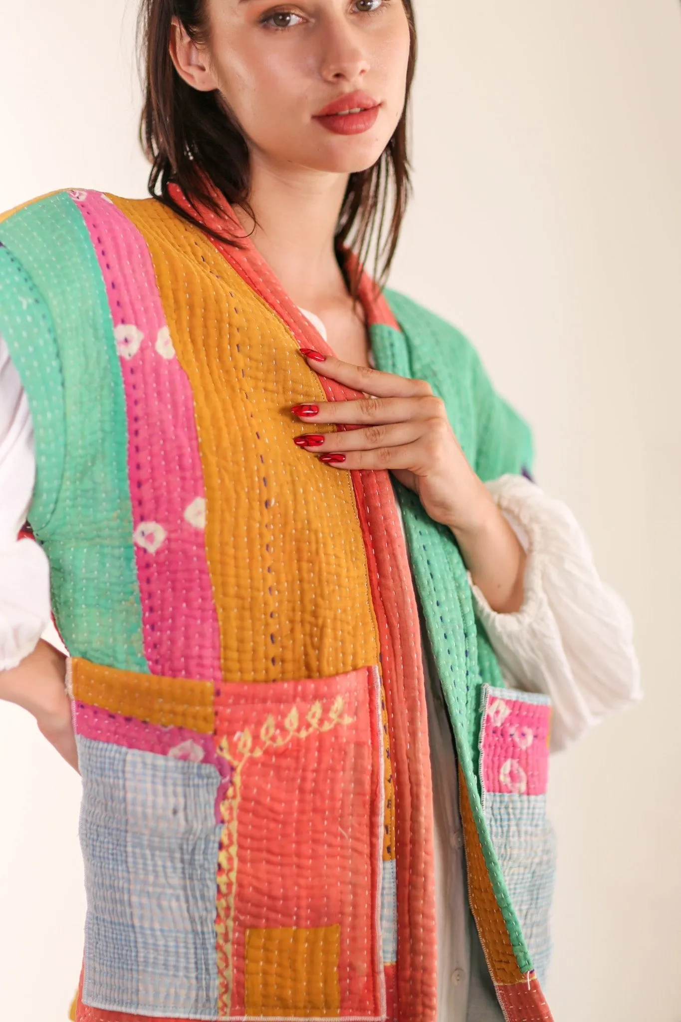 KANTHA QUILT VEST HENISSA