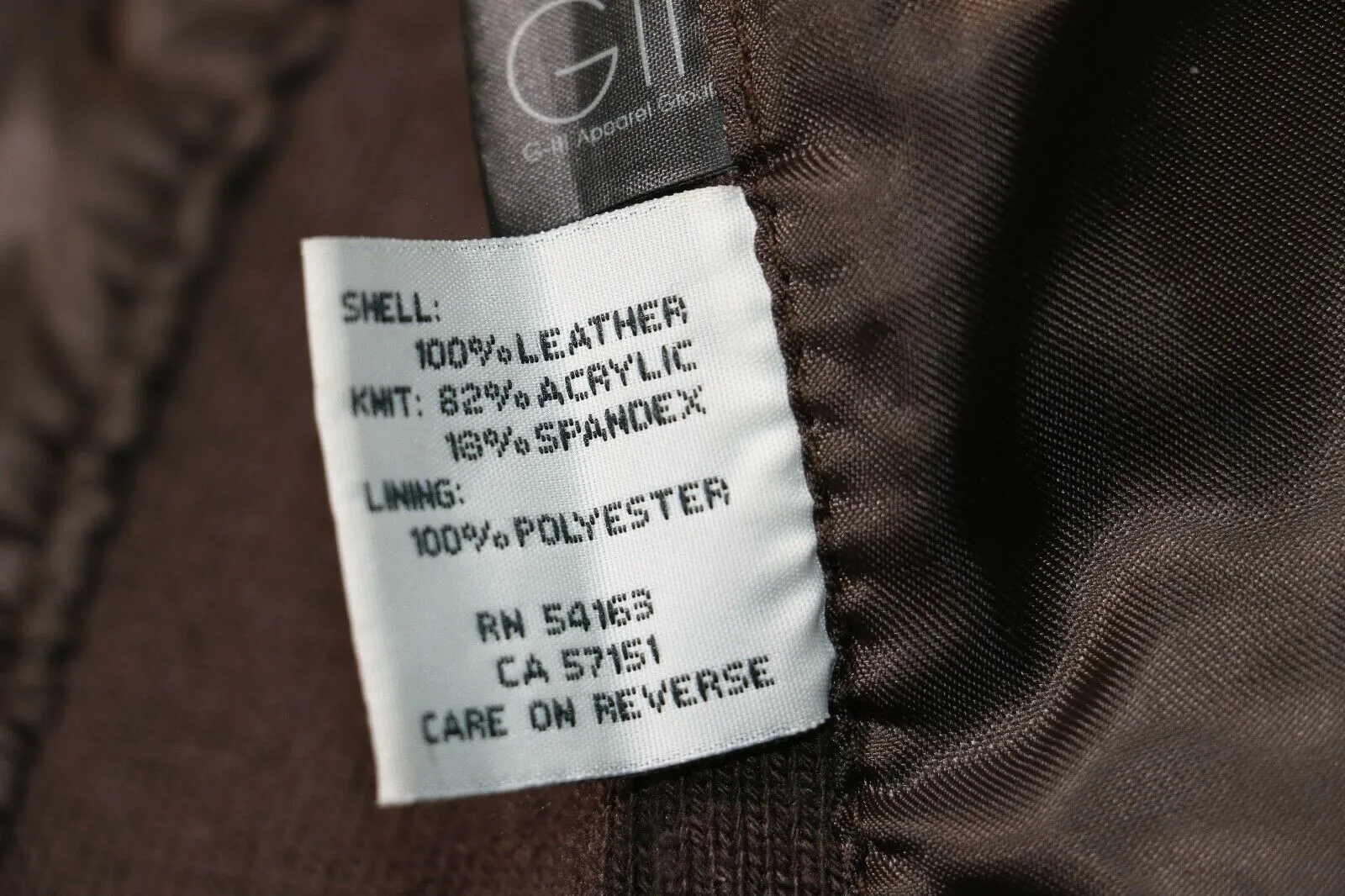 Kenneth Cole: Brown 100% Leather & Spandex Jacket - RN54163