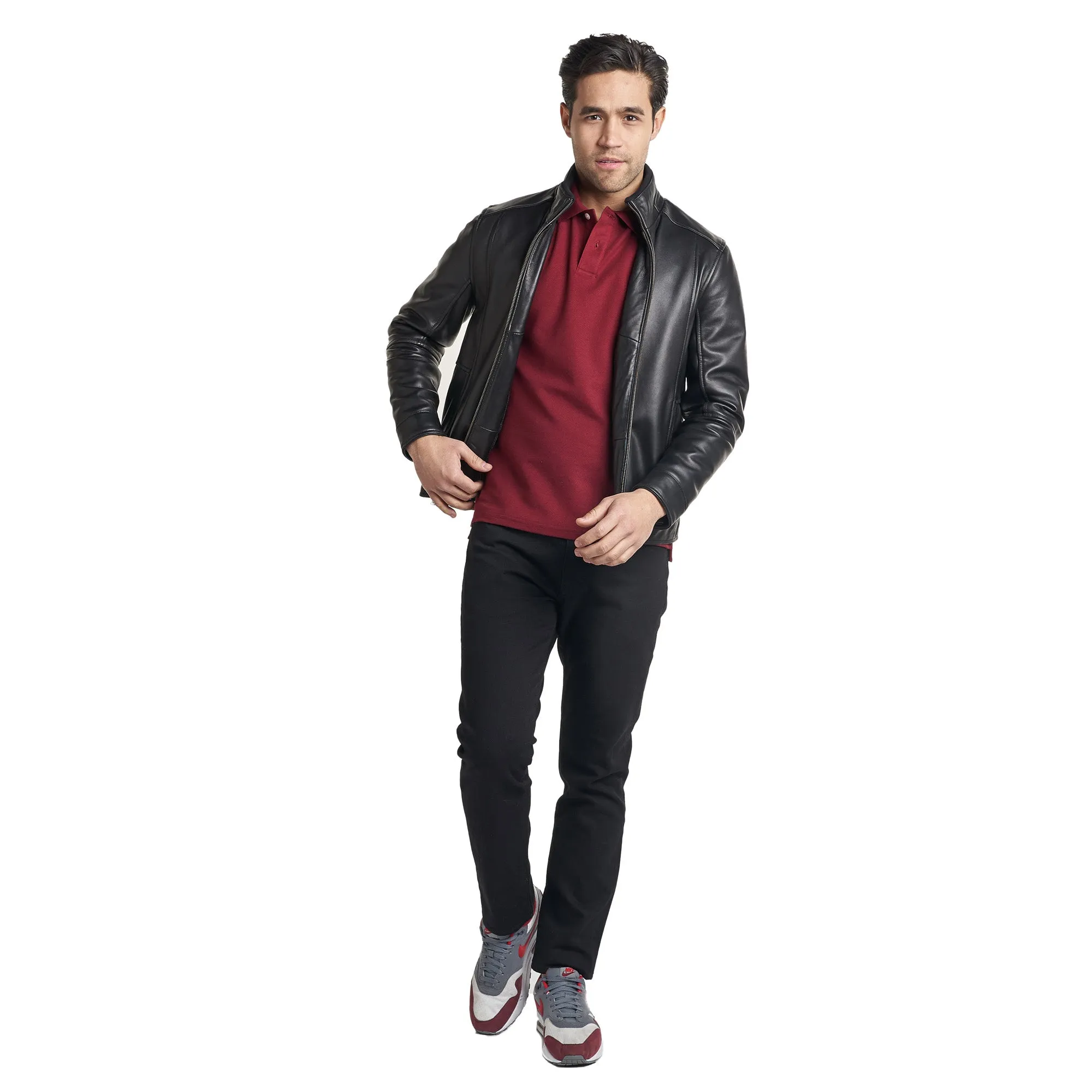 Lambskin Leather Jacket - Black