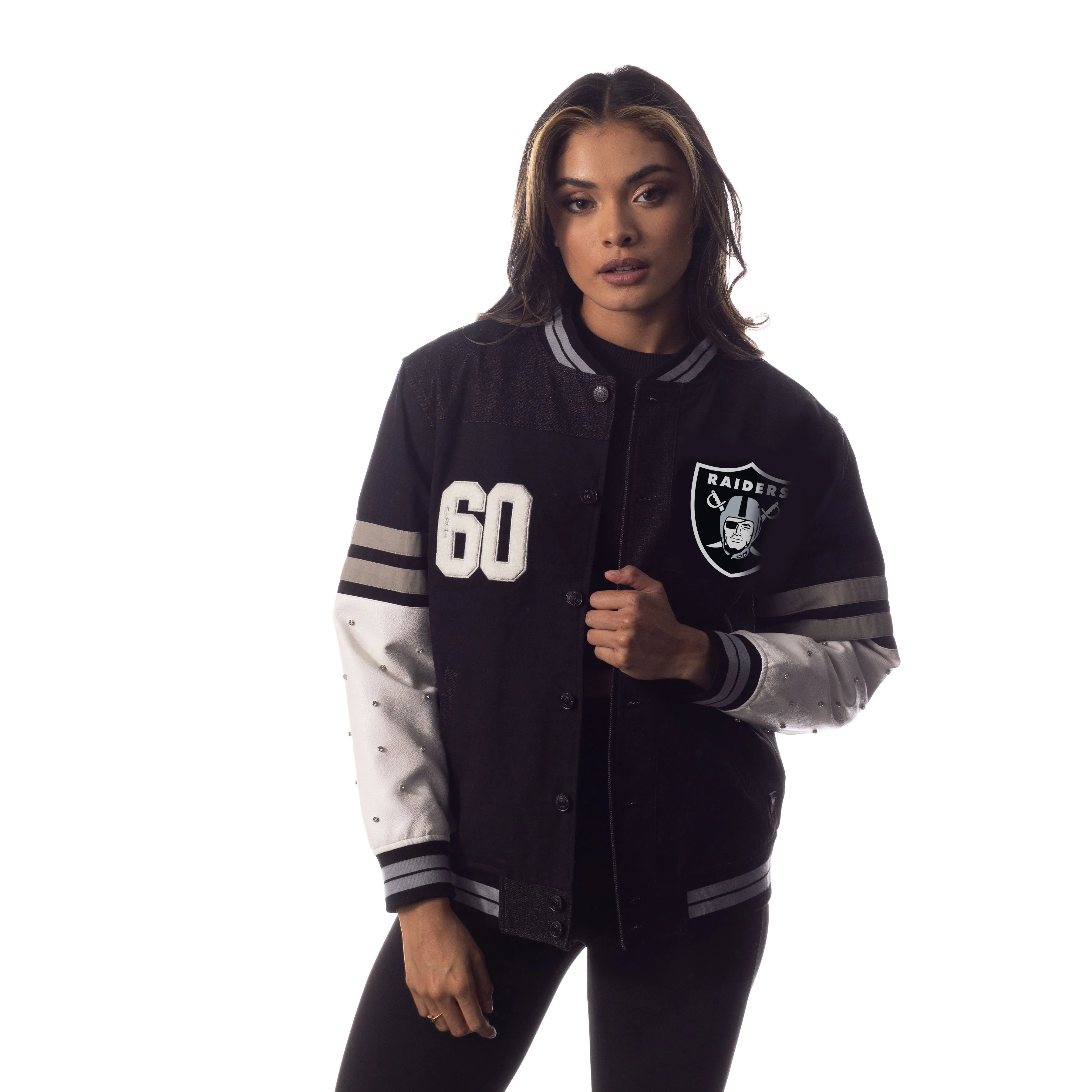 Las Vegas Raiders Womens Multi Vintage Bomber